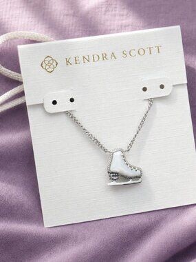 Kendra Scott Ice Skate Silver Mother-of-Pearl Pendant Necklace